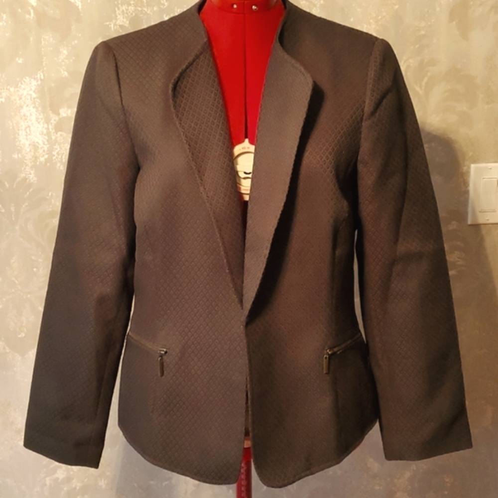 Tahari dark olive green blazer